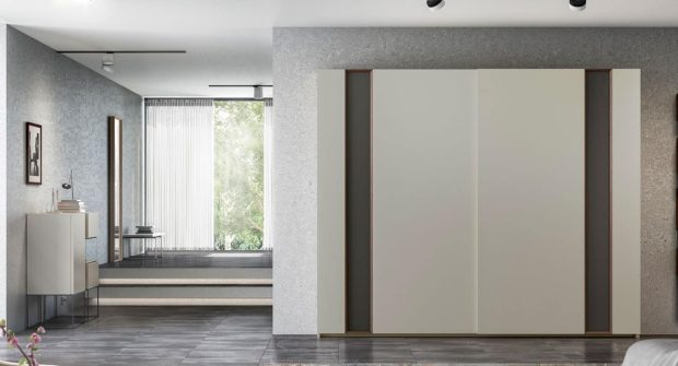 Armario de dormitorio con puertas correderas modelo MEDIUM de la empresa EMEDE en color blanco